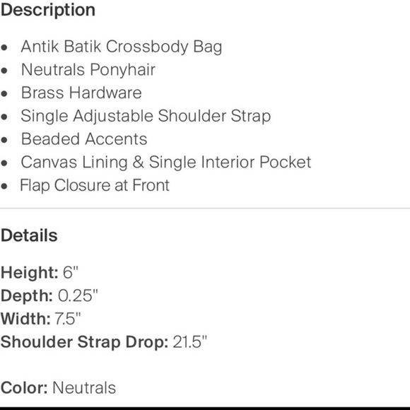 Antik Batik Pony Hair Beaded Accents Crossbody Bag - RARE - Picture 5 of 6